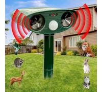 BOLIHOMES Repellente per gatti, ad ultrasuoni, ad energia solare, impermeabile, per esterni, con sensore di movimento, respinge gatti, cani, volpi, scoiattoli, roditori, piccioni, ratti, per giardino