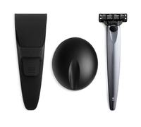 Bolin Webb Manico in grafite con supporto per rasoio e custodia da viaggio impermeabile. Dotato di tecnologia a cartuccia Gillette Mach3. Rasoi pluripremiati da uomo, prodotti in Inghilterra. (grafite