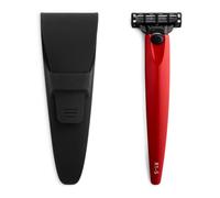 Bolin Webb Rasoio e custodia da viaggio, con cartuccia Gillette Mach3 Blade Gillette Mach3, rasoi di lusso da uomo, stile R1, colore giallo (rosso Monza)