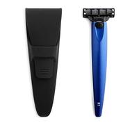 Bolin Webb Rasoio in blu oceano e custodia da viaggio, dotato di cartuccia Gillette Mach3, rasoi di lusso da uomo, stile R1 regalabile.