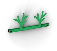 BOLIS ITALIA Appendiabiti Doppio Realizzato in Acciaio Verniciato con utilizzo Sia Montato a Parete Che su Porta, Verde, Taglia Unica