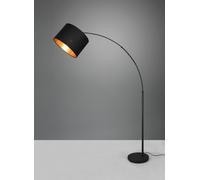 BOLIVIA PIANTANA METALLO NERO AD ARCO CON PARALUME NERO E ORO H. 171CM 1 LUCE ATTACCO E27