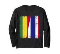 Bolivia Thailandia Mezza Bandiera Boliviano Thai Roots Maglia a Manica