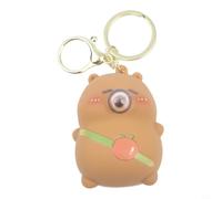 Bolla di plastica che soffia Keychain Cute Design (Curry) | Pizzica le bolle, allevia lo stress, riduce l'ansia, divertente design dei cartoni animati, materiale plastico