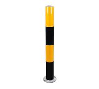 Bollard Di Sicurezza In Acciaio, Paletto Barriera Parcheggio Con Strisce Riflettenti, Bollard Di Traffico Per Ingresso, Garage, Scuola(Yellow,29.5x3.5in/75x8.9cm)
