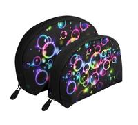 Bolle arcobaleno, Borsa per trucco a conchiglia Portamonete da donna Borsa da toilette piccola Borsa per cosmetici 2 pezzi