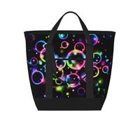 Bolle arcobaleno,Borsa porta pranzo grande capacità isolata per donne e uomini, lavoro, picnic, viaggi