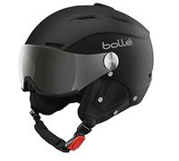 Bollé Backline Visor Soft, Casco da Sci Unisex Adulto, Nero Morbido e Argento, L 59-61cm