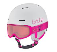 Bollé | COMBO - Casco e Maschera da sci | B-FUN JR and ROCKET | White & Pink Matte and Vermillon Cat 2 | Extra Small-Medium | Unisex | Children