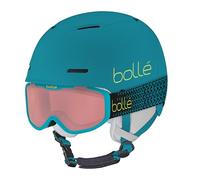 Bollé | COMBO - Casco e Maschera da sci | B-FUN JR e ROCKET | Blu e Giallo Opaco e Vermiglio Cat 2 | Small-Medium | Unisex | Bambini