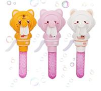 Bolle di Sapone Bambini, 3 Pezzi Mini Bacchette di Bolle di Sapone, Bastoncino Bolles Sapones con Ventilatore a Mano, Bomboniere Giocattolo Estive per il Compleanno, Matrimoni, Feste