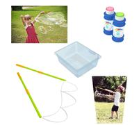 Bolle di Sapone Grandi Set Gioco Vaschetta Liquido 350 ml bacchette con Corda