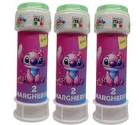 Bolle di Sapone Stitch Angel Personalizzate Nome Età Kit Festa Gadget Compleanno