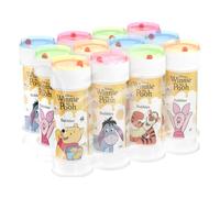 Bolle di Sapone Winnie The Pooh Set 12 Pezzi Shrink da 60ml. Regalini Fine Festa Compleanno Bambini Gadget Invitati. Liquido con Gioco Labirinto sul Tappo. Gadget compleanno Made in Italy