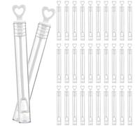 Bolle Matrimonio Bacchette Cuore Bianco Wedding Bubbles Riempite Bomboniere Matrimonio Decorazione Nozze - 48 pz