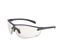 Bolle - Occhiali di sicurezza Silium+ con montatura in metallo scuro, lenti color ambra chiaro