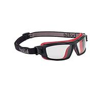 Bollé ULTIM8 - Montura PC negro/TPR rojo - PC incoloro anti-rayaduras y anti-vaho PLATINUM - Cinta polyester - Patillas para transformación