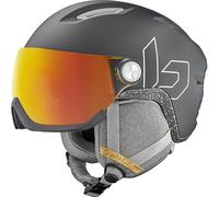 Bollé - V-ATLAS, Black Matte S 52-55cm - Photochromic Fire Red Cat 1 to 3, Medium, Snow Helmets, Unisex, Adult