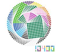 Bollini Adesivi 10400 Pezzi 10mm Etichette Colorate Stickers Rotondi Tondi per Forniture per Ufficio a Casa, 16 Colori