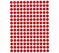Bollini Adesivi Colorati Rotondi 8mm Rossi - Etichette Adesive Colorate Multiuso Scrivibili da 0,8cm - Confezione da 2520 Pezzi