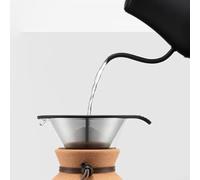 Bollitore a collo di cigno in acciaio inossidabile, bollitore di precisione per caffè e tè a goccia a mano, beccuccio ergonomico per uso domestico, 400 ml, bianco grande (S-250 ml)