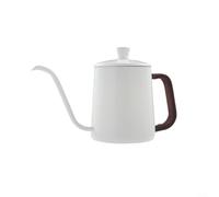 Bollitore a collo di cigno in acciaio inox costruito per gli appassionati che apprezzano il rilascio dell'acqua prevedibile e la manipolazione ergonomica (bianco 350 ml)
