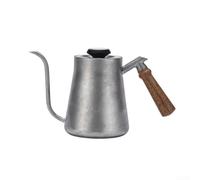 Bollitore a collo d'oca per versare sopra il caffè, 650 ml 850 ml in acciaio inox con beccuccio stretto per termometro, per birra manuale, argento (650 ml argento)