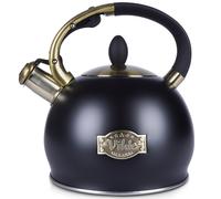 Bollitore a fischio, in acciaio, nero, 3 l