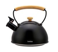 Bollitore a Induzione con Fischio, 2,3 L Acciaio Inox., Manico in Legno Brieb