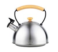Bollitore a Induzione con Fischio, 2,3 L Acciaio Inox., Retro, Manico in Legno