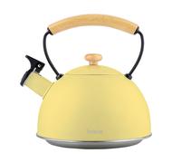 Bollitore a Induzione con Fischio, 2,3 L Acciaio Inox., Retro, Manico in Legno