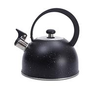 Bollitore Acqua in Acciaio Inossidabile, Teiera con Manico a Luna, Capacità 2,5L Nero - Classic Fischio Avviso, Beccuccio Largo, Uso Quotidiano e Riunioni Familiari