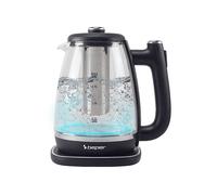 BEPER P101BOL200 Bollitore Elettrico in Vetro 1,8 L, Teiera Elettrica con Filtro, Base Rotante 360°, Spegnimento Automatico e Protezione Surriscaldamento - 2200W