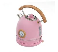 Bollitore d'acqua Caprizze Nara 2200 W in acciaio inox con termometro integrato capacitá 1.8 L rosa opaco e effetto legno