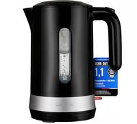 Clatronic Kettle, bollitore elettrico, 1,8 l, 2200 W, senza BPA, funzionamento con una sola mano, indicatore del livello dell'acqua, base girevole a 360° con avvolgicavo, Kettle, WK 3840, nero