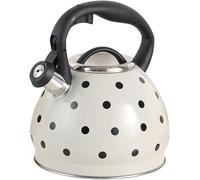 Bollitore con Fischietto, Teiera in Acciaio Inox da 3 Litri, Bollitore per Piano Cottura A Induzione, per Fornelli A Gas O A Induzione, Graziosa Teiera, Beige, One Size