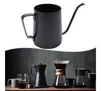 Bollitore da caffè a goccia a mano in acciaio inossidabile 304 con beccuccio lungo e stretto a collo d'oca progettato per versare sotto controllo la birra a casa o al bar (nero, 250 ml)