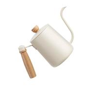Bollitore da caffè a mano da 600 ml con scala, colore, C | Teiere da 600 ml con manico in legno per una precisa infusione a goccia, per migliorare il sapore, impugnatura ergonomica in