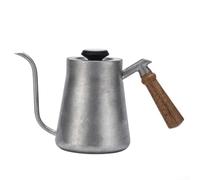 Bollitore da caffè in acciaio inox con design a collo di cigno e indicatore di temperatura per barista da versare a casa o al lavoro (850 ml argento)