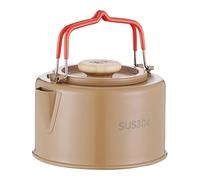 Bollitore da campeggio, 1100 ml, in acciaio, bollitore per falò con manico anti-scottatura, per caffè, fuoco aperto, viaggi, escursionismo, picnic,