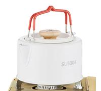 Bollitore da campeggio - 1100 ml in acciaio | Bollitore zaino in spalla con manico anti-scottatura, per caffè aperto a fuoco aperto, viaggi, escursionismo, picnic,