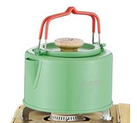 Bollitore da campeggio, 1100 ml, teiera in acciaio, teiera da campeggio con manico anti-bruciore, per fuoco aperto, fuoco da campo, escursionismo, zaino da picnic