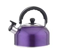 Bollitore da Campeggio con Fischio da 3 Litri, Bollitore da Campeggio in Acciaio Inossidabile per Fornello a Gas, Bollitore da Viaggio con Manico Pieghevole e Tappo con (viola)