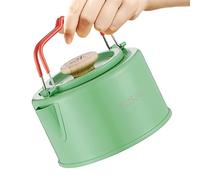 Bollitore da campeggio - Teiera portatile in acciaio inossidabile da 1100 ml - Bollitore da fuoco da campo con manico anti bruciore, per esterni, viaggi, trekking, pic-nic,