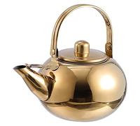 Bollitore da cucina in acciaio inox spesso, bollitore da tè portatile con schermo filtrante, per cucina, fischietto, bollitore (argento, 1,3 L)