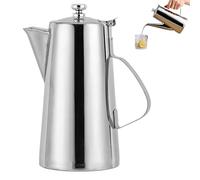 Bollitore da tè - 9 pollici | Brocca in acciaio inox - Grande capacità 1,5 l 2 L bollitore argento durevole con design resistente all'usura, ideale per ristoranti, caffè, hotel, bar, sale da tè o uso