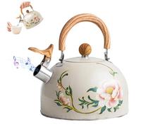 Bollitore da tè con fischio floreale da 3 litri, bollitore da piano cottura 8x8, fischio in acciaio inossidabile con manico per cucina domestica, per vacanze di nozze - Piano cottura