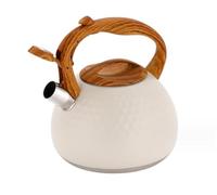 Bollitore da tè cottura da tè piatta fissa tè bollitore per tè per tè per la stufa tè in acciaio inossidabile con manico in legno versato sopra il bollitore (A)