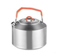 Bollitore da tè in acciaio inox da 0,9 l/1,5 l, caffettiera da campeggio con manico isolato, resistente alla ruggine, teiera per escursioni all'aperto per cucinare e per facilitare la cottura (1,5 L)