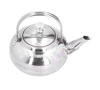 Bollitore da tè in acciaio inox, teiera con uscita dell'acqua, caffettiera con coperchio rimovibile per fornello a induzione, argento (16 cm)